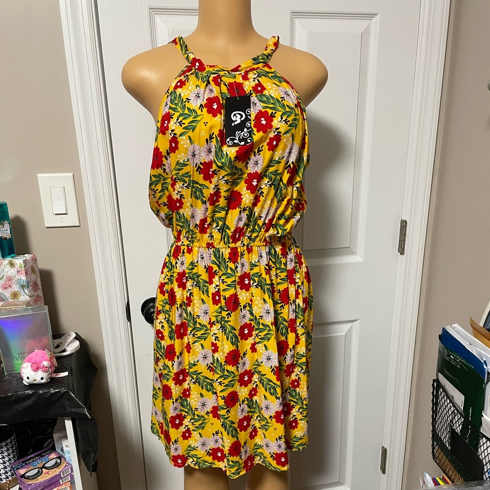 Floral yellow dresses